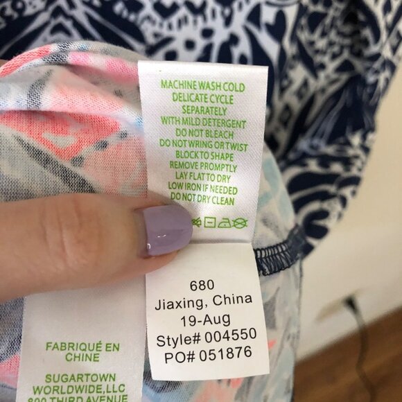 Lilly Pulitzer Blue White Cotton Shell Pattern Dress Sundress XS - Picture 11 of 13